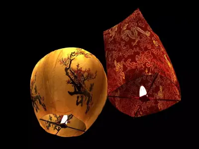 Chinese sky lantern  Low-poly 3D model purchase