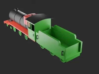 Train with engine 3D print model