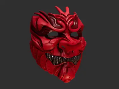 Tengu 2 Oni Mask 16 Demon Full Face 3D print model 3D print model