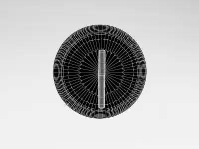 Twelve-Thirty silver circle with letter i Low-poly 3D model