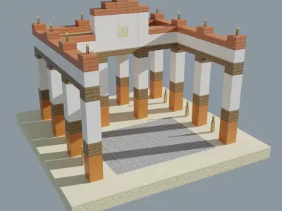 Ancient Forum Low-poly 3D model