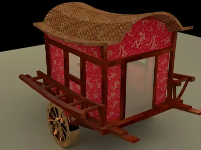 Chinese carriage Low-poly 3D model