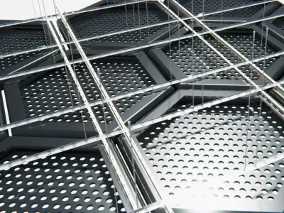 BIM-GC-      Hexagon Metal Suspended Ceiling    -From Architect- 3D model