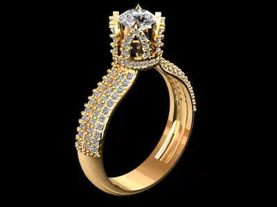 engagement ring 3D print model 33