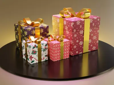 Christmas and Birthday Present Boxes 3D model
