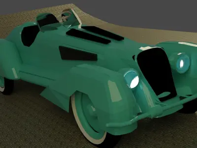 Alfa-Romeo 8c 2900b roadster Low-poly 3D model