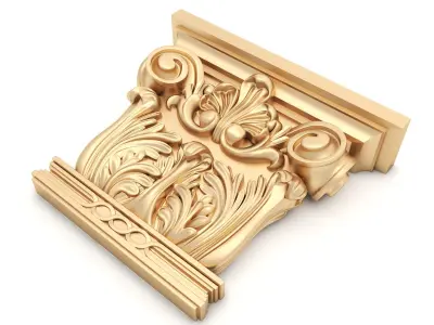 Corbel 9 golden ornate column 3D model