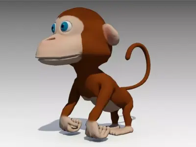 Monkey Animated Low-poly 3D model