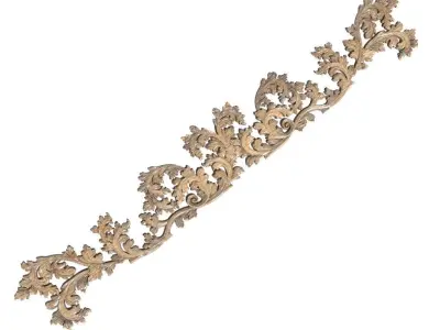 Cartouche-010 shabby chic floral border 3D model