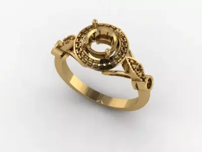  Beautiful  Diamonds ring Free 3D print model Free 3D print model