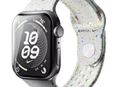 Apple Watch Series 9 Nike Sport Band Pure Platinum 3D model