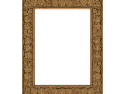 Carved picture frame STL 3D model 131