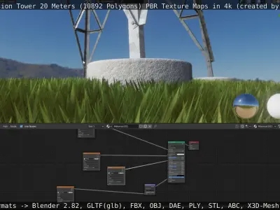 Transmission Tower 22 Meter Low-poly 3D model