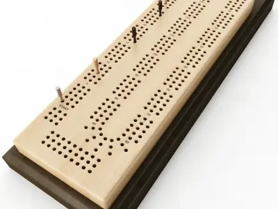Cribbage Card Game Board 3D model
