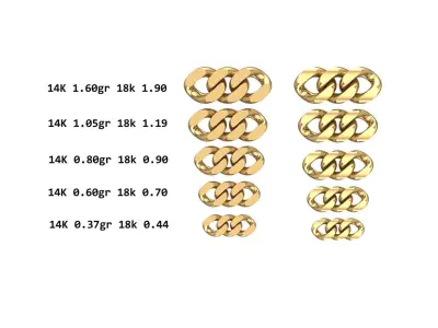 cuban chain 10mm 9mm 8mm 7mm 6mm STL 3D model