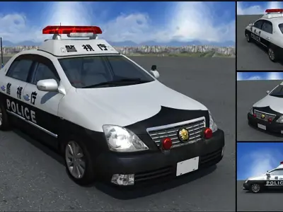 Japan Police Vehicle Unity ready Low-poly 3D model