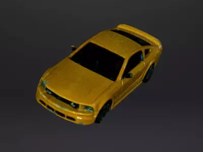 Yellow toy car Free 3D model
