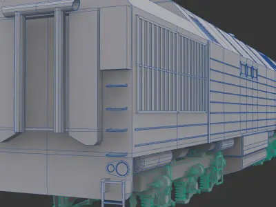 2TE25km diesel locomotive model Low-poly 3D model