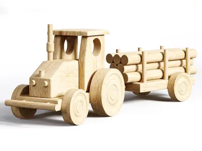 Tractor wood toys 3D model