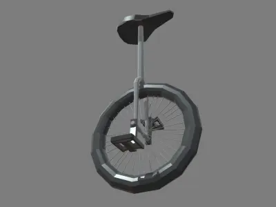 Low Poly Unicycle 01 Low-poly 3D model