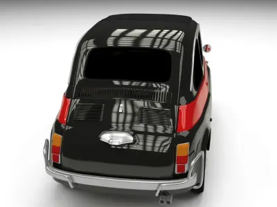 Fiat Nuova Sport 500 1958 Low-poly 3D model