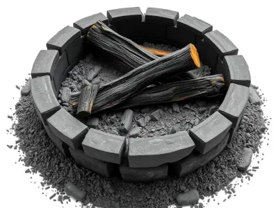 Campfire and Logs Model Pack for Realistic Simulation Low-poly 3D model