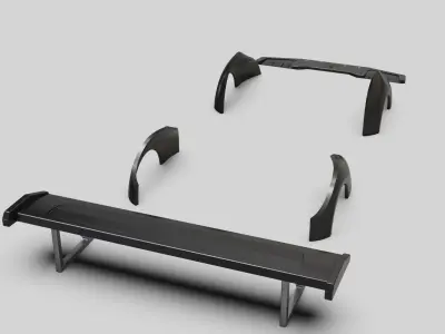 Bodykit Automotive Undercarriage Asset 3D model