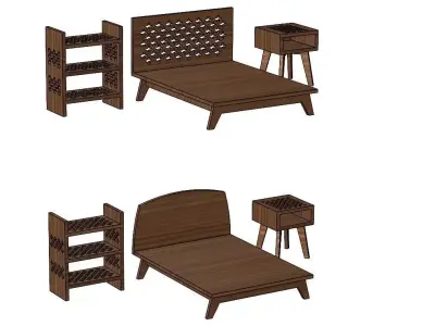 Miniature set of bedroom furniture for model making props 3D print model