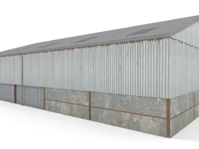 Farm shed  Low-poly 3D model