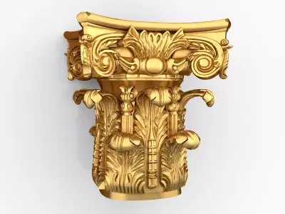 Column capital classic decorative ornament cnc 3d printing  01 3D model