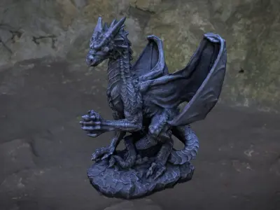 3D Scanned Dragon Statue 02 3D model