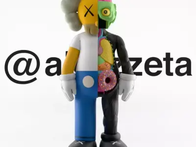 Kaws Homer Simpson Flayed Open Textured 3D model