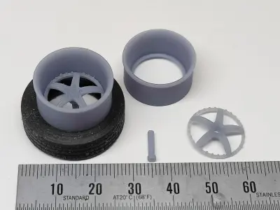 3d printable Asanti deep wheel - 4 parts 3D print model