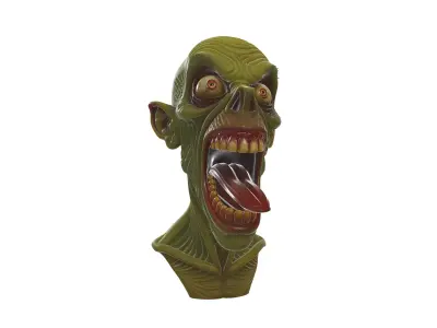 Zombie Bust Sculpture Horror Monster Decor Halloween Prop 3D print model
