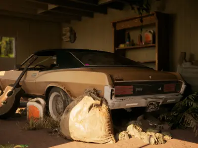 Abandoned car garage  UE5 Low-poly 3D model