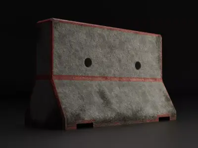 Roadblock Prop VR AR Low Poly 3D Model Free low-poly 3D model