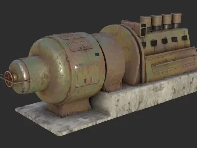 German Power Generator WWII Low-poly 3D model