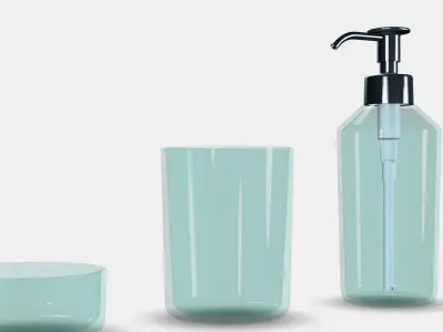 SKISSEN 3-piece bathroom set Low-poly 3D model
