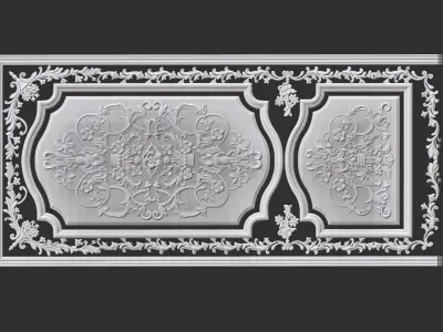 DOOR CLASSICAL CARVED 3D model