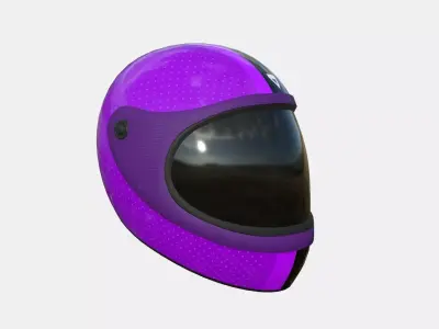 Cartoon Helmet Kart A06 Purple - Character Design Low-poly 3D model