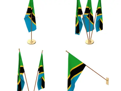 Tanzania Flag Pack 3D model