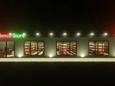 Convenience Store  Free low-poly 3D model