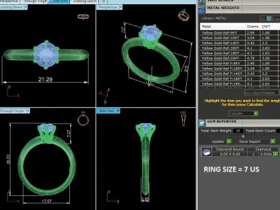 Solitaire ring model 3D print model 4