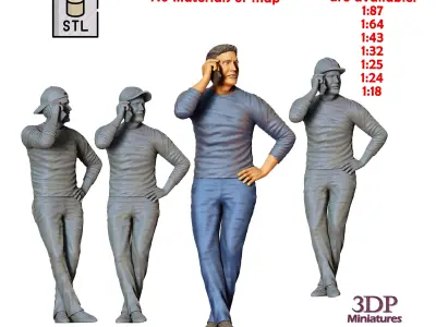 N4 a man leaning on a car 3D print model