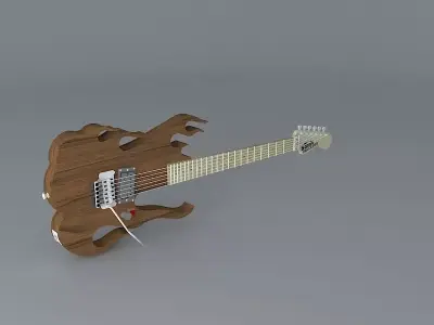 Old custom guitar Free 3D model