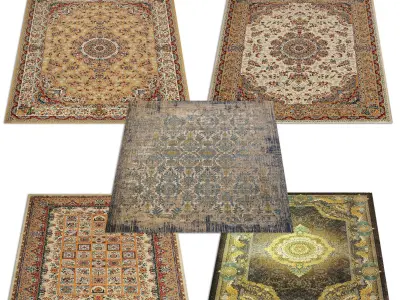 Persian Carpet Collection-vol17-4k texture Low-poly 3D model