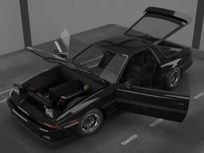 1980s Classic Car 2 Fully Featured Low-poly 3D model