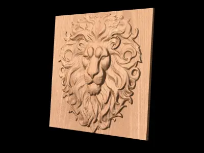 Lion Head 1 CNC bas-relief 3D print model