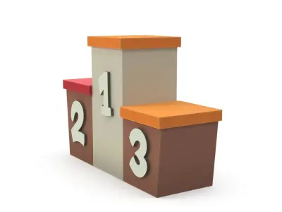 Cartoon award podium 3D model