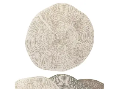 Woodcut Tree Ring Rugs Set 169 200cm  3D model
